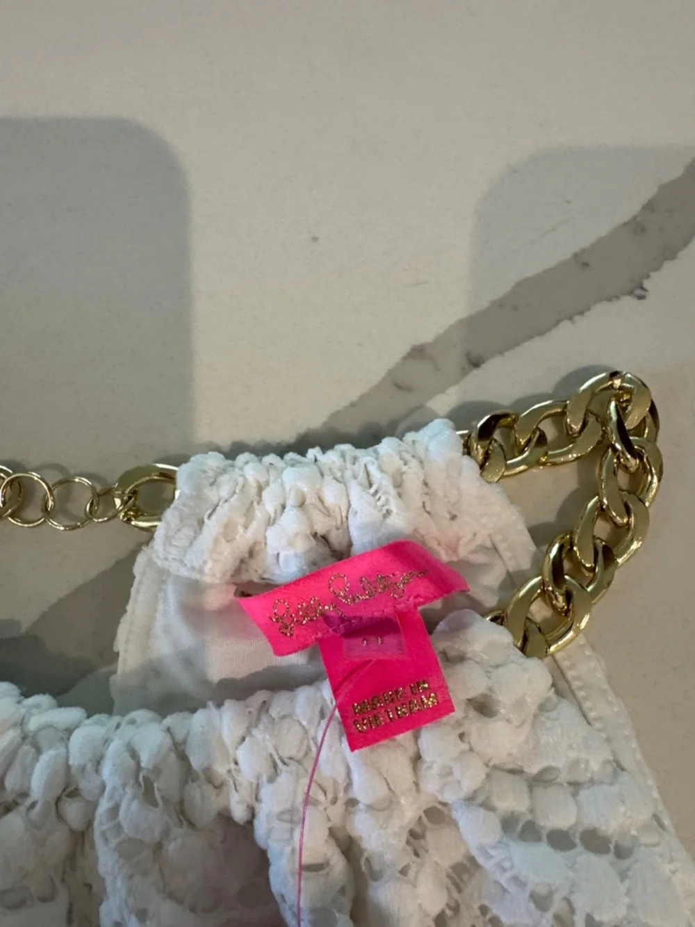 Lilly Pulitzer White Crochet Halter Midi Dress M